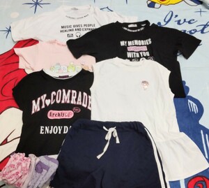 【2312-05ママフレお下がり品】 旅行等お着替え用 Tシャツ ズボン 等 女の子 小学生 サイズ140前後