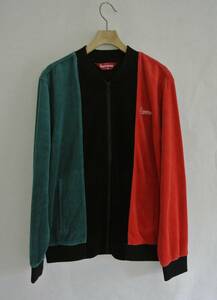 SUPREME (シュプリーム) Velour Zip Up Jacket ベロアジップアップジャケット ブラック