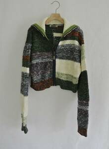 NKNIT ニット　mix color high neck zip knit