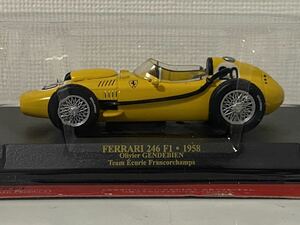 アシェット 1/43 フェラーリ 246 F1 1958 イエロー #20 Hachette Ferrari Olivier GENDEBIEN