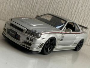 ホットワークス 1/24 ニスモ 日産 スカイライン BNR34 GT-R スペック2 Z-tune シルバー HOTWORKS NISMO NISSAN SKYLINE specⅡ