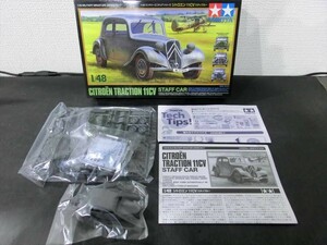 T【KM08-07】【60サイズ】▲内袋未開封/未組立/TAMIYA タミヤ/1/48 シトロエン 11CV スタッフカー/プラモデル