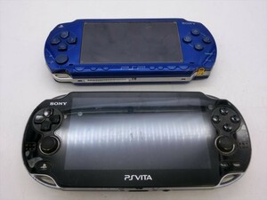 JS【3き-09】【60サイズ】▲ソニー psvita playstation vita pch-1000 ＋ pspゲーム機 2点セット/ジャンク扱い/※傷汚れ有