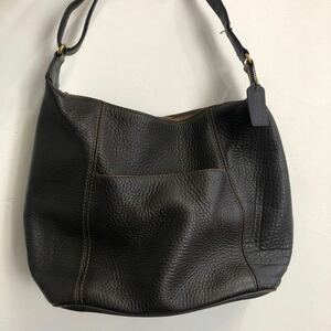 COACH Coach one shoulder bag leather dark brown leather shoulder bag bag diagonal .. bag K7E-4316