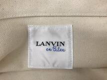 T12/511 LANVIN en Bleu ランバン オン ブルー フラットポーチ付 トートバッグ ポーチ シルバー金具 F オフホワイト_画像9