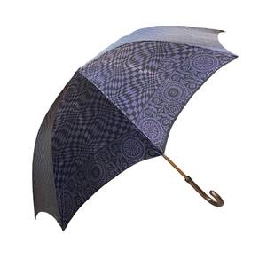 (. tree )GIANNI VERSACE/ Gianni Versace total pattern long umbrella umbrella hand opening purple × black purple × black total length : approximately 93cm rainwear rain goods umbrella 