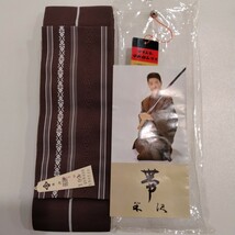 M12017　米沢　帯　男物　男性用　着物　角帯_画像4