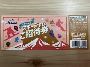 スキージャム勝山　リフト券小学生無料1枚と福井県民割　リフト割引券　一人1000off　5人まで