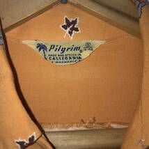 Pilglim 1950s Rayon Shirt 14-14 1/2 Rockabilly california Vintage ロカビリー　ピルグリム　ギャバ　S size_画像2