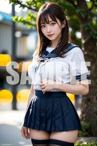 822★1円スタート☆1点物【A4 高画質・高品質】ポスター アート AI美女 AI美少女 セクシー かわいい グラビア JK 制服 コスプレ 光沢用紙