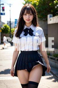 850☆1点物【A4 高画質・高品質】ポスター アート AI美女 AI美少女 セクシー かわいい グラビア JK 制服 コスプレ 光沢用紙