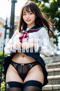 1192★1円スタート☆1点物【A4 高画質・高品質】ポスター アート AI美女 AI美少女 セクシー かわいい グラビア JK 制服 コスプレ 光沢用紙