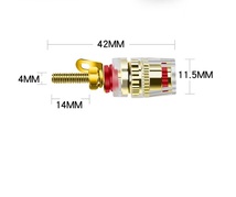 送料無料！ スピーカーターミナル 全長42mm 端子 バインディングポスト★赤4個 黒4個 計8個 バナナプラグ対応★_画像4