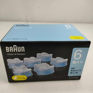 No.2878★1円～【BRAUN】ブラウン アルコール洗浄液 (6個入) メンズシェーバー用 クリーン＆リニューカートリッジ6個 現状品