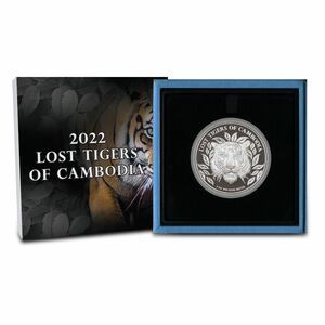 [保証書・カプセル付き] 2022年 (新品) カンボジア「失われたカンボジアの虎」純銀 1オンス プルーフ 銀貨