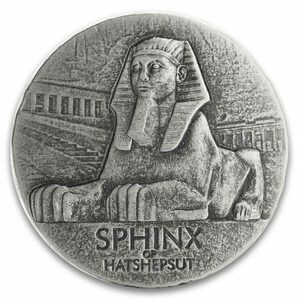[保証書付き] 2019年 (新品) チャド「エジプト・ハトシェプスト女王のスフィンクス」純銀 5オンス 銀貨