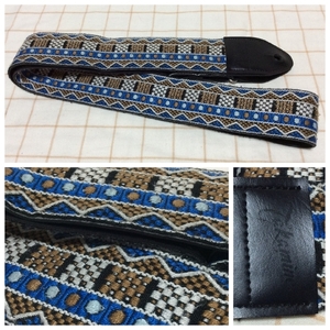  postage 350 jpy ~ * use impression . smell, string. lack of etc. equipped guitar strap Takamine Takamine strap retro embroidery 