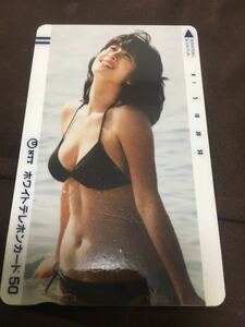 河合奈保子　水着テレカ　テレホンカード　貼りです。　セクシーテレカ出品中。