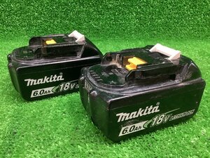 中古 makita マキタ 18V リチウムイオンバッテリー 6.0Ah 雪マーク有 BL1860B 2個セット