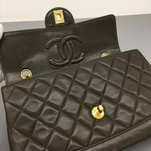 【超美品】CHANEL シャネル マトラッセ ココマーク ターンロック Wチェーンショルダーバッグ 茶_画像4