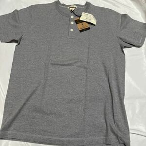 新品　ヴィンテージ　BARNS バーンズ BR8146 グレー　XL ヘンリーネック 半袖 Tシャツ