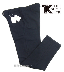 新品 秋冬 タケオキクチ THE SHOP TK　起毛 テーパード ウォームパンツ　L　紺 ネイビー ストレッチ WARM ON/OFF