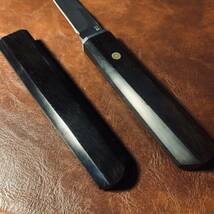 超高品質 高級木製 和風木鞘ナイフ D2鋼刃 和式小刀 伝統工芸　日本刀型 キャンプ　アウトドア　釣り 野外登山_画像4