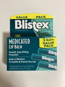 Blistex ブリステックス　薬用リップバーム　薬用リップクリーム　SPF15 3本パック　各4.25g