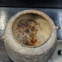 年代物　鉄製　茶釜　銅蓋付き　ジャンク品（検索　茶道具 風炉釜　鉄瓶　アンティーク　茶室　s4/820_画像5