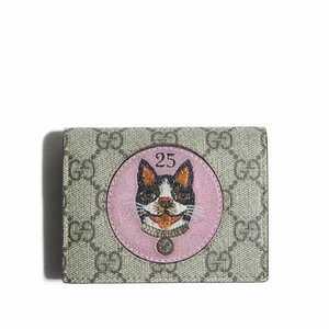 M4181f70　▼GUCCI グッチ▼ 18SS 戌年スペシャルコレクションGGスプリーム/ボスコ カードケース ウォレット ベージュ /BOSCO 二つ折り財布