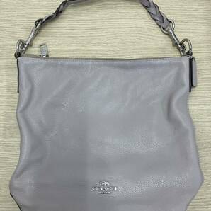 COACH【コーチ】 F31507 ラグジュアリー ペブルド レザー アビー ダッフル ショルダー バッグ ライトグレー系 レザー 革の画像1