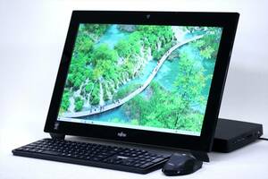 【1円～】Corei7 Office2021 21.5型FHDタッチパネル液晶 一体型PC ESPRIMO WW1/M i7-4702MQ RAM8G 新品SSD512G Win10 Blu-rayドライブ