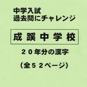 【特典付き】成蹊中学校（東京）の２０年分の過去問『漢字の読み・書き』