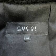 グッチ【最高傑作 リアルオーストリッチ】GUCCI リアルムートン ジャケット Mサイズ 羊毛皮 モールスキン 切替 中綿 肉厚極暖◎ ブラック_画像7