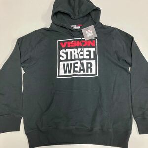 VISION STREET WEAR ヴィジョン ストリート ウェア ビジョン プルオーバー パーカー 未使用 LLサイズ ブラック 黒 メンズ フーディ