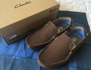 【新品未使用】 CLARKS クラークス　秋冬用　フラットローファー スリッポン シューズ ブーツ 靴　ブラウン　UK6（24.5cm）