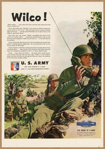 ウィルコ 戦時中 レトロミニポスター 複製広告 ◆ B5サイズ ミリタリー 通信機器 戦争 野戦 US ARMY アーミー USAD5-391