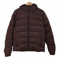 NC185 UNIQLO ユニクロ ボリューム ダウンジャケット ダウン 80% アウター コート ジャンパー 上着 トップス メンズ L エンジ_画像1