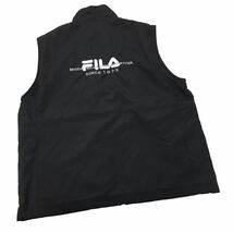 NC185 FILA フィラ 大きいサイズ ジップアップ ベスト ジレ ノースリーブ ジャケット 上着 羽織り トップス メンズ XL ブラック 黒_画像4