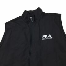 NC185 FILA フィラ 大きいサイズ ジップアップ ベスト ジレ ノースリーブ ジャケット 上着 羽織り トップス メンズ XL ブラック 黒_画像2