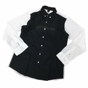 ND163 日本製 A エィス 長袖 ボタンダウン シャツ 羽織り トップス フロントボタン コットン 綿100% ホワイト ブラック メンズ 1