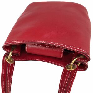 h036 本革 Dakota ダコタ レザー ハンドバッグ ミニ バッグ 赤 レッド 手持ち 小さめ 鞄 カバン bag レディース 良品の画像8