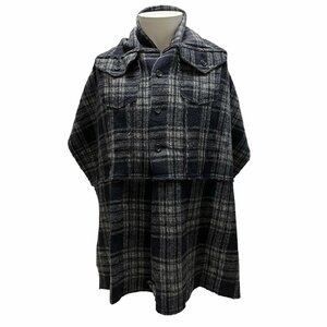 JUNYA WATANABE COMME des GARCONS MAN PINK ジュンヤワタナベ コムデギャルソン ピンク 03AW チェックシャツデザインポンチョ風ストール