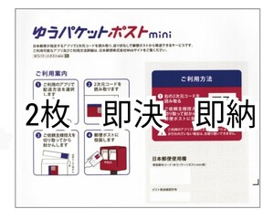 ゆうパケットポストmini封筒(ゆうパケットポストミニ封筒)×2枚セット 未使用新品 即決 三つ折り防水梱包配送即納