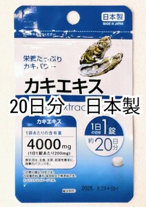 栄養たっぷりカキパワー カキエキス×1袋20日分20錠(20粒) 日本製無添加健康食品サプリメント(サプリ) 防水梱包送料無料配送即納