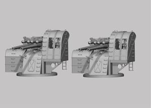 1/72レジンキット　未塗装 WWⅡ 日本海軍 四十口径八九式十二糎七高角砲 89式12.7cm高角砲 2門