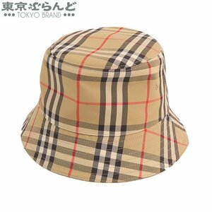 005010302 バーバリー BURBERRY バケット ハット 8026927 アーカイブベージュ コットン ポリエステル チェック 帽子 M ユニセックス