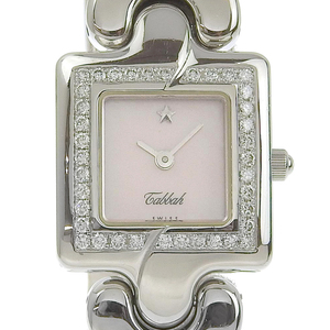 Tabbah Tabah оправа diamond наручные часы SS кварц аналог отображать женский розовый ракушка циферблат [H182823301] б/у 