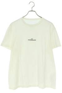 メゾンマルジェラ Maison Margiela 22SS S30GC0701 サイズ:46 ディストーテッドロゴ刺繍Tシャツ 中古 BS99