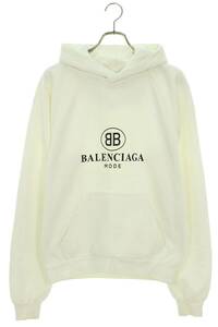 バレンシアガ BALENCIAGA 508118 TYK84 サイズ:M BBロゴプリントプルオーバーパーカー 中古 SS13